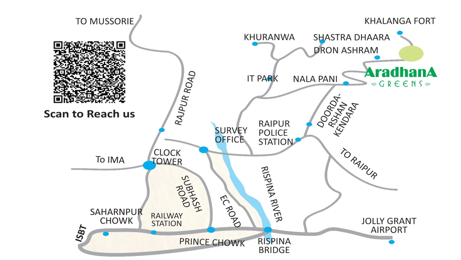 Location of Aradhana Greens in Tapowan Road, Dehradun - Image 432905