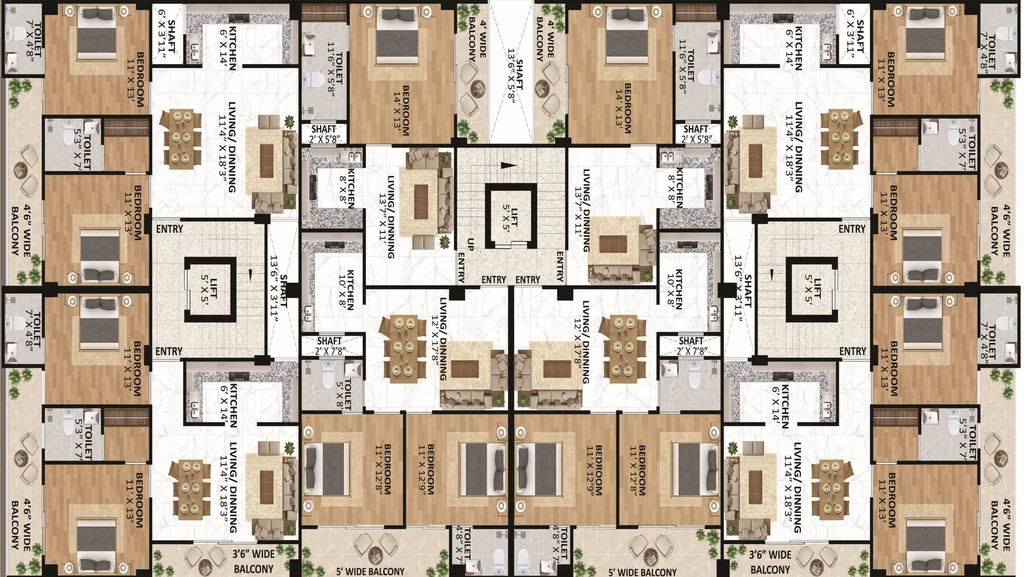 Floor Plan of Beacon Green One in Kulhan, Dehradun - Image 432913