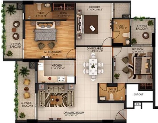 2 BHK Flat in Doon Capital Paradise in Dehrakhas, Dehradun - Image 930262