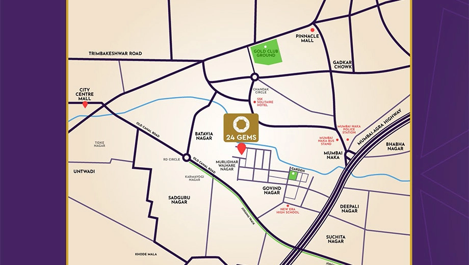 Location of Mannifest 24 Gems in Govind Nagar, Nashik - Image 433234