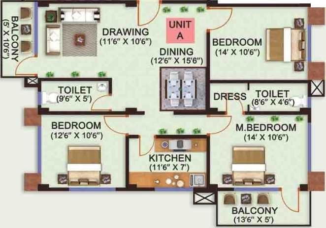 3 BHK Flat in Gajpati Leela Tower in Jayanagar, Guwahati - Image 930267
