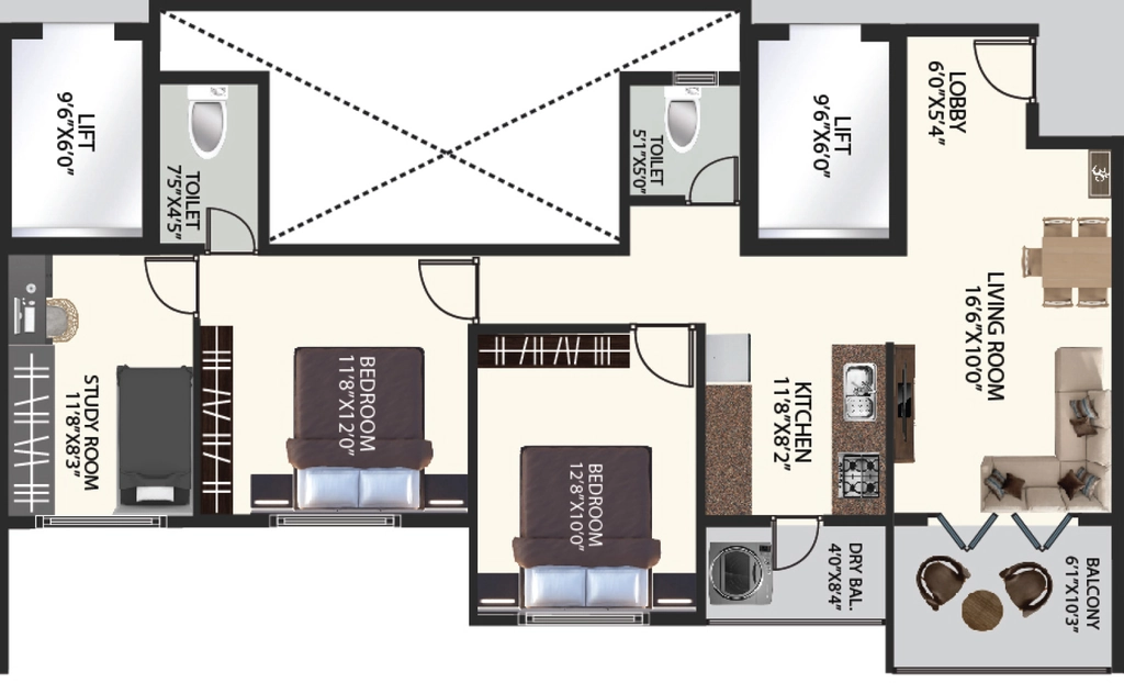 2.5 BHK Flat in Namo Narayan Nagar in Ayodhya Nagari, Nashik - Image 930352