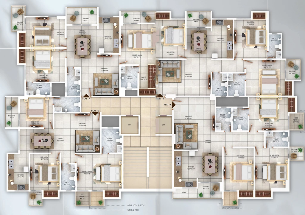 Floor Plan of Ananda Monorom in Bamunimaidam, Guwahati - Image 432971