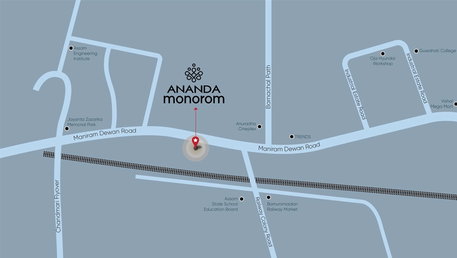 Location of Ananda Monorom in Bamunimaidam, Guwahati - Image 432969