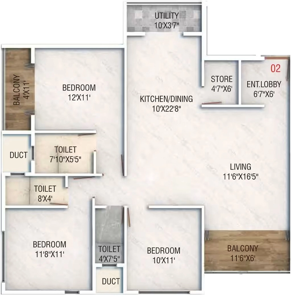 3 BHK Flat in Elica Rejoice in Govind Nagar, Nashik - Image 930374