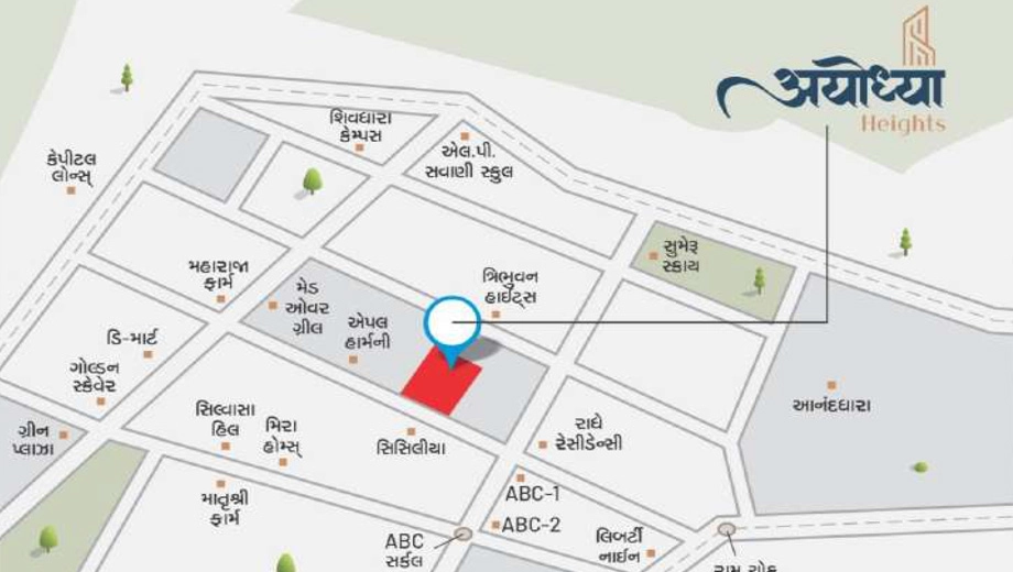 Location of Ayodhya Heights in Mota Varachha, Surat - Image 432976