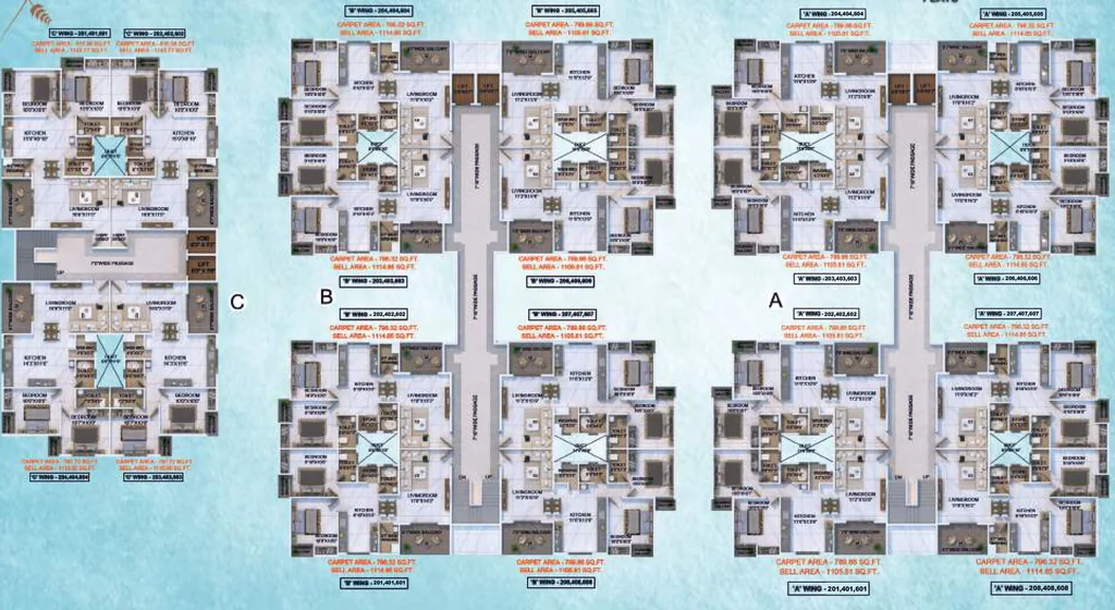 Floor Plan of Shree Gajanan Residency in Pathardi Phata, Nashik - Image 433219
