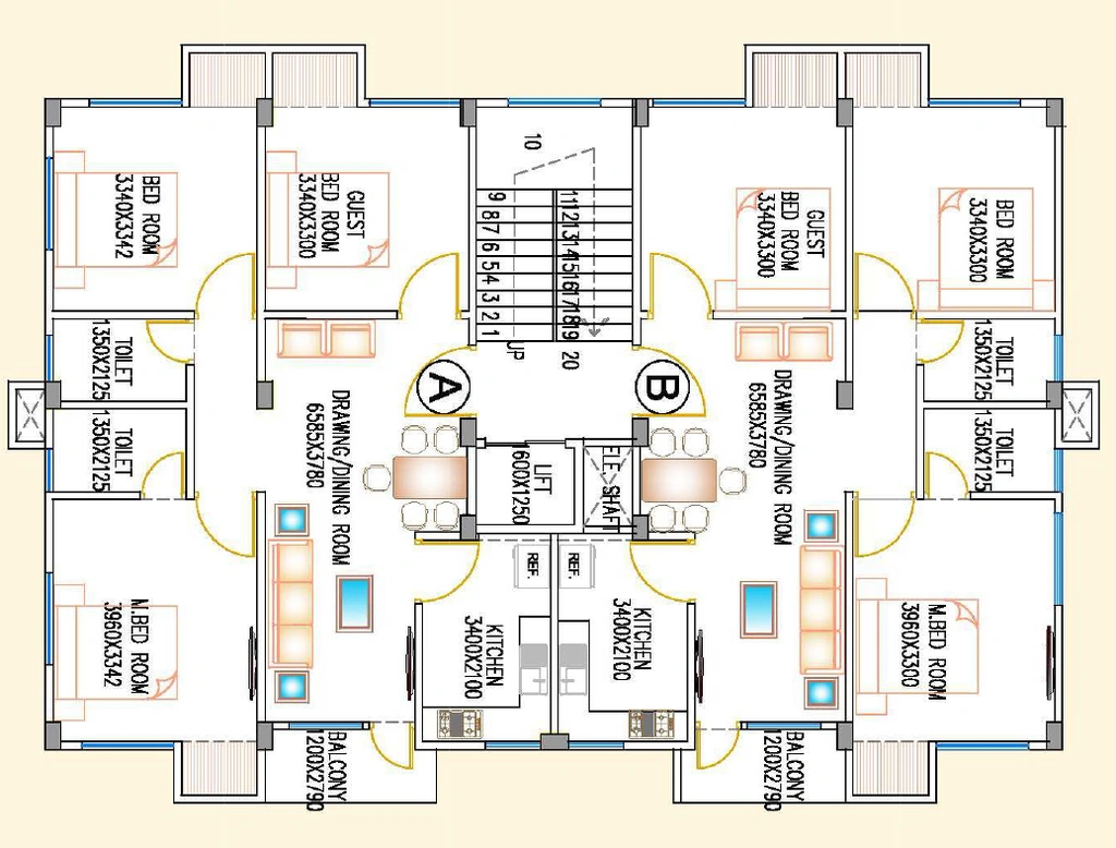 Floor Plan of BB Nihal Enclave in Bamunimaidam, Guwahati - Image 433024