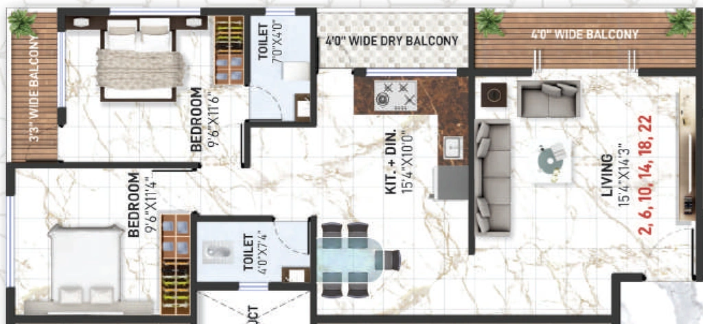 2 BHK Flat in Gangasagar Residency Apartment in Makhmalabad, Nashik - Image 930372