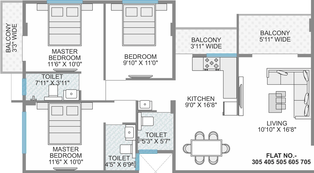 3 BHK Flat in Jeevan Anand in Mhasrul Gaon, Nashik - Image 930368