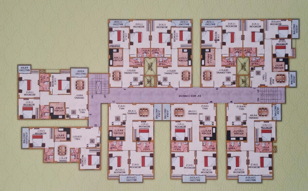Floor Plan of Blu Bell Rengoni in Chandmari, Guwahati - Image 432999