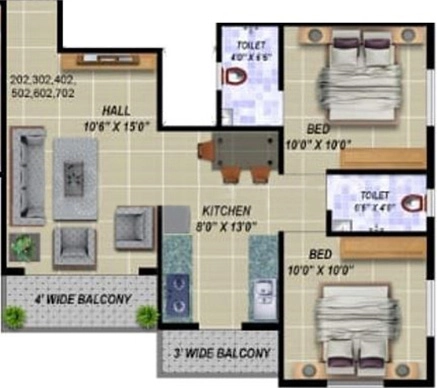 2 BHK Flat in Om Suman Avenue in Govind Nagar, Nashik - Image 930340