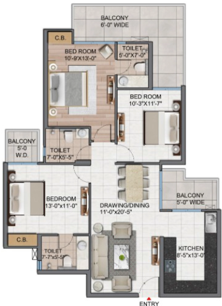 3 BHK Flat in Divyansh Orion Homes in NH 24, Ghaziabad - Image 930284