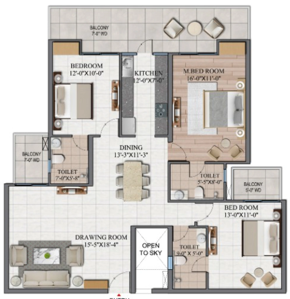 3 BHK Flat in Divyansh Orion Homes in NH 24, Ghaziabad - Image 930287