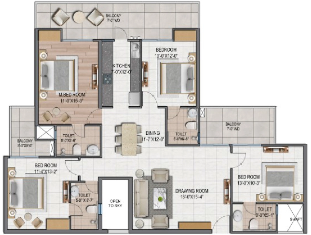 4 BHK Flat in Divyansh Orion Homes in NH 24, Ghaziabad - Image 930289