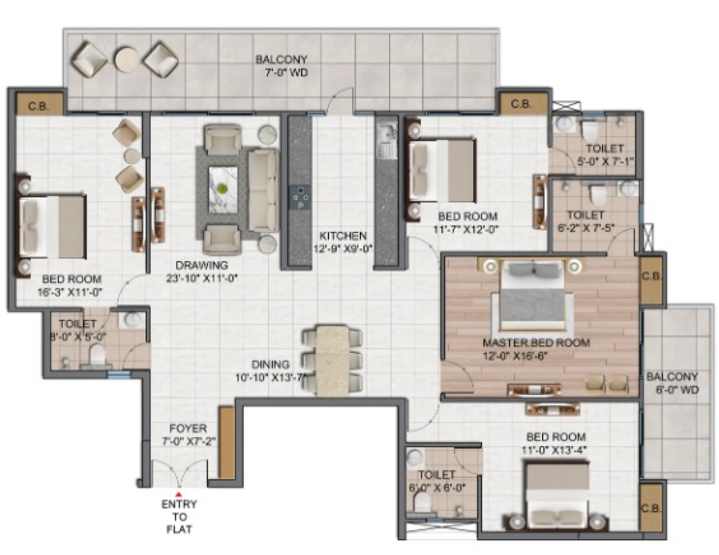 4 BHK Flat in Divyansh Orion Homes in NH 24, Ghaziabad - Image 930291