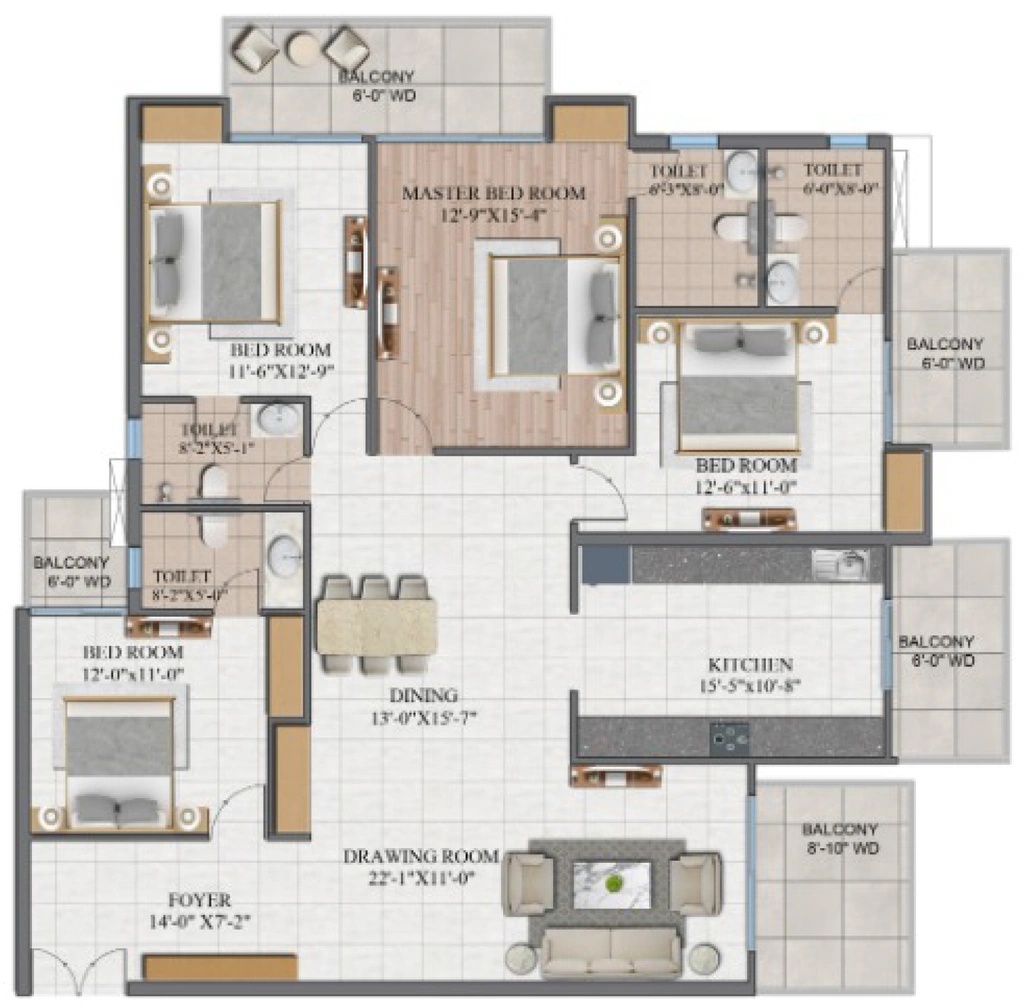 4 BHK Flat in Divyansh Orion Homes in NH 24, Ghaziabad - Image 930292