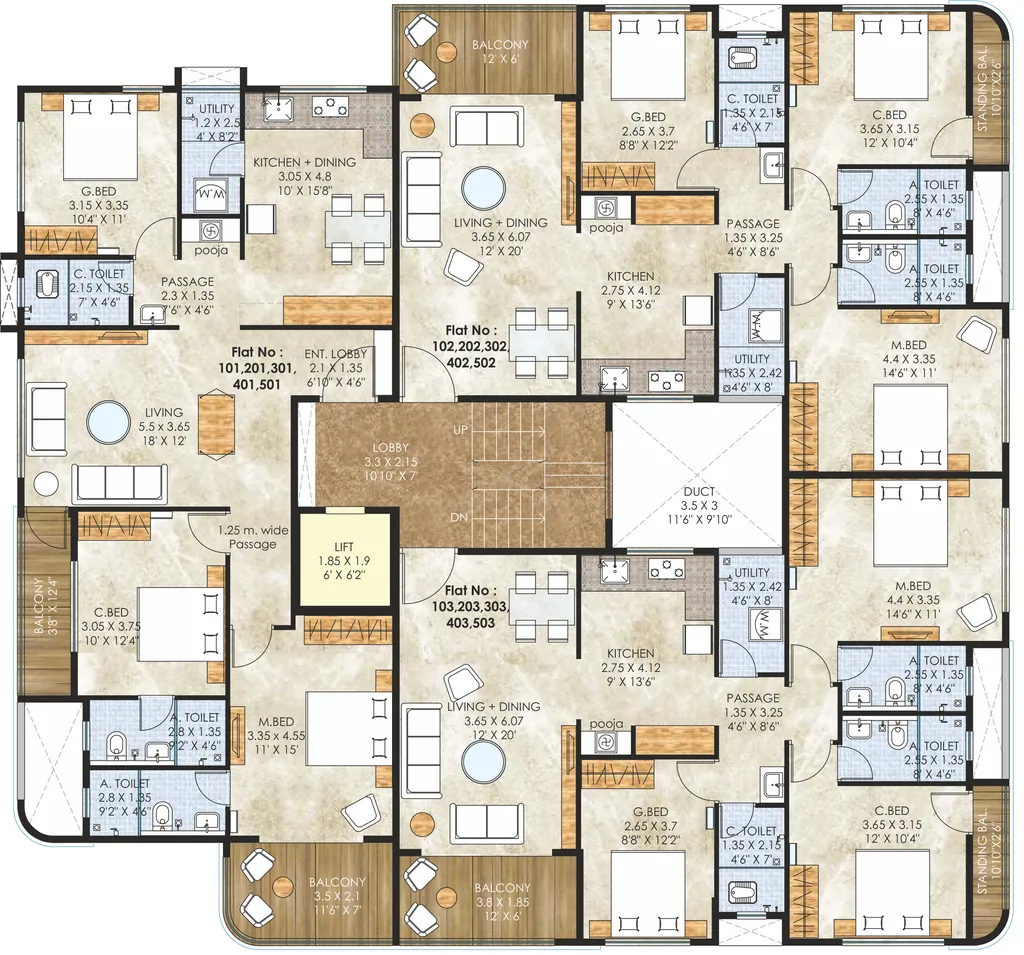 Floor Plan of SAN Orchid Residency in Govind Nagar, Nashik - Image 433143