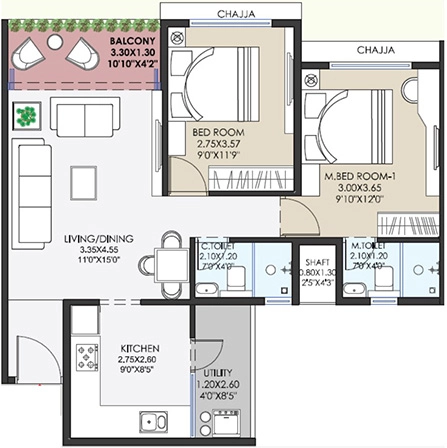 2 BHK Flat in Digvijay Riddhi Anandvan in Panchavati, Nashik - Image 930325