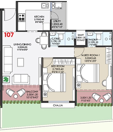 2 BHK Flat in Digvijay Riddhi Anandvan in Panchavati, Nashik - Image 930326