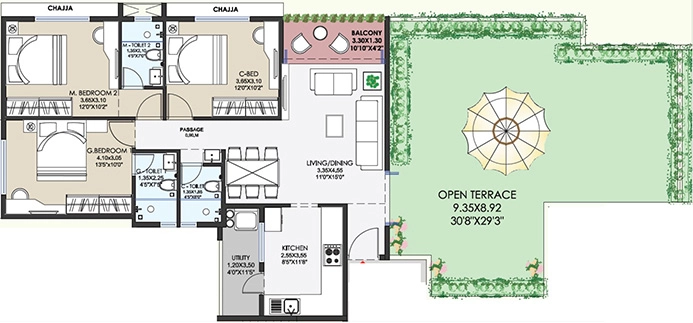 3 BHK Flat in Digvijay Riddhi Anandvan in Panchavati, Nashik - Image 930329