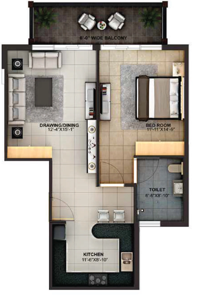 1 BHK Flat in Eden Seniors in Mussoorie Road, Dehradun - Image 930295
