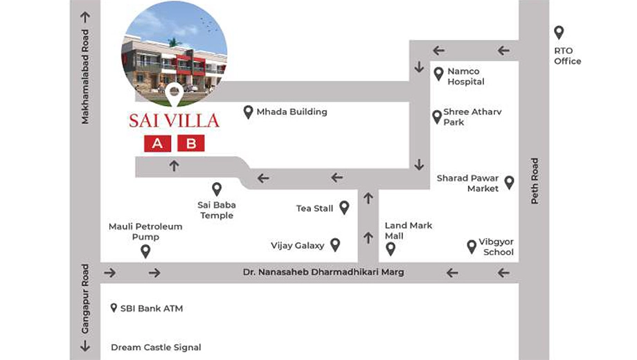 Location of Sai Villa in Makhmalabad, Nashik - Image 433123