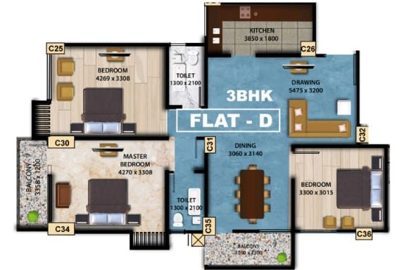 3 BHK Flat in Magnum Pinnacle in Pator Kuchi, Guwahati - Image 930356