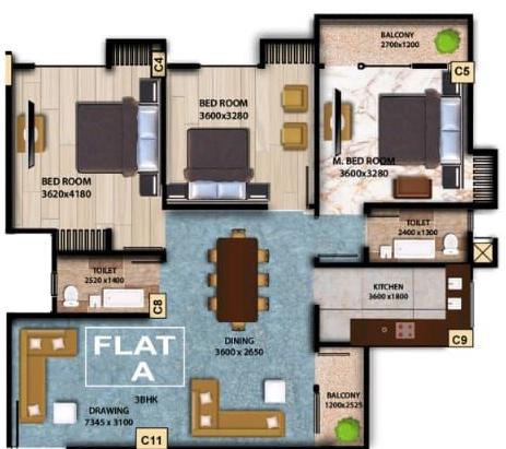 3 BHK Flat in Magnum Pinnacle in Pator Kuchi, Guwahati - Image 930357