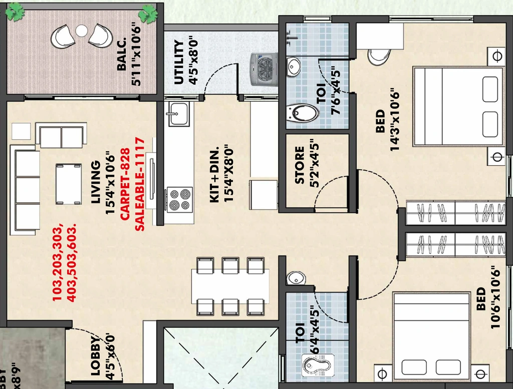 2 BHK Flat in Shiv Maa Bhagwati Park in Makhmalabad, Nashik - Image 930318