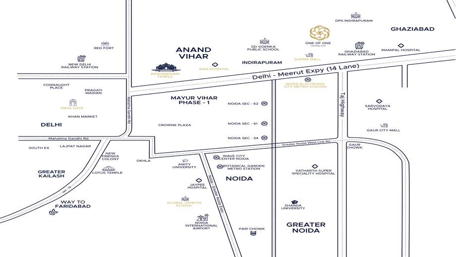 Location of Harmony The Horizon Residencies in Indirapuram, Ghaziabad - Image 433062