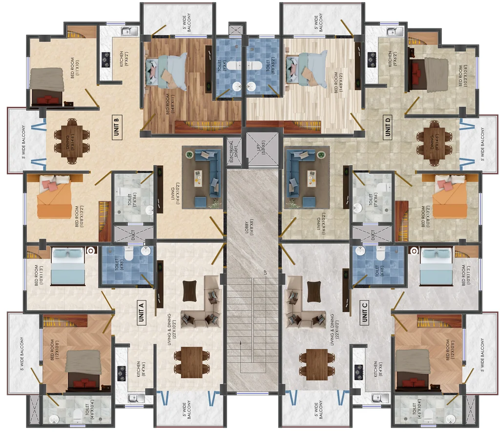 Floor Plan of Khushi Aroti Enclave in Noonmati, Guwahati - Image 433070