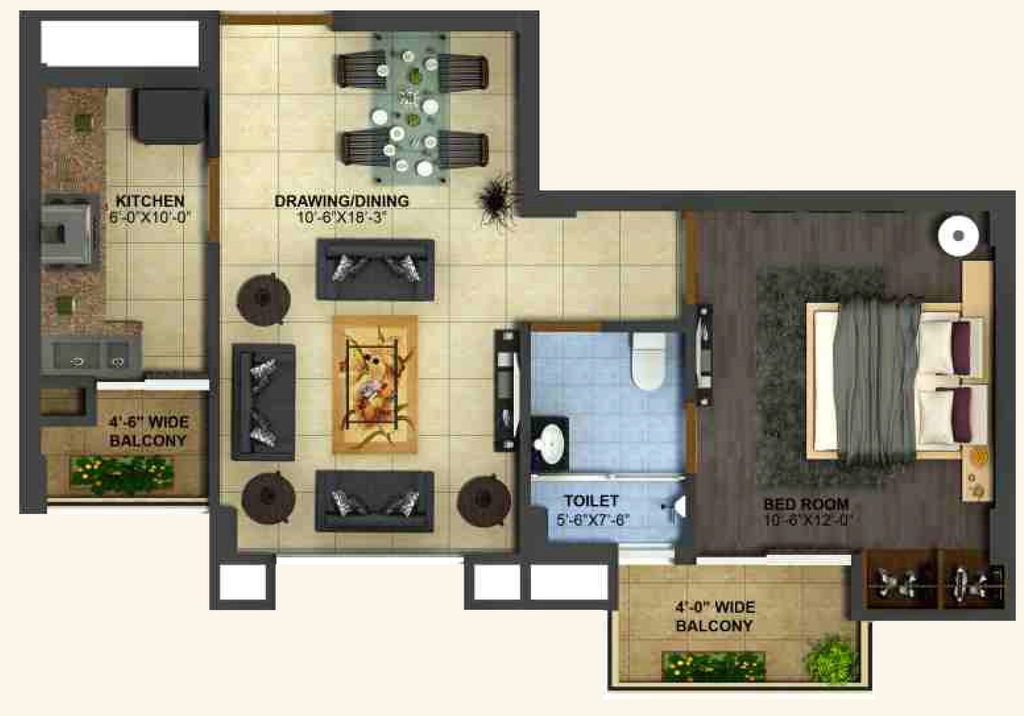 1 BHK Flat in Lamane Imperial Heights in Mussoorie Road, Dehradun - Image 930306
