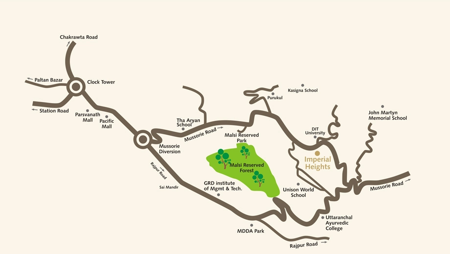 Location of Lamane Imperial Heights in Mussoorie Road, Dehradun - Image 433089