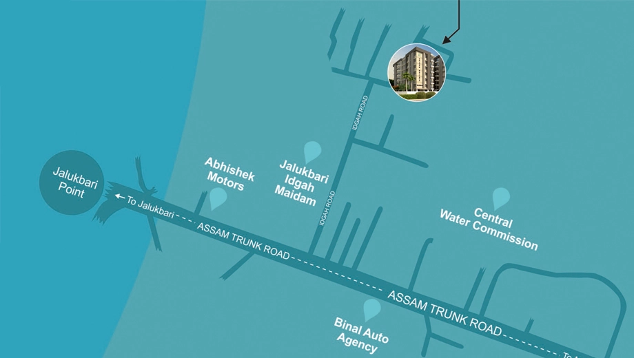 Location of Shivam Enclave in Adabari, Guwahati - Image 433128