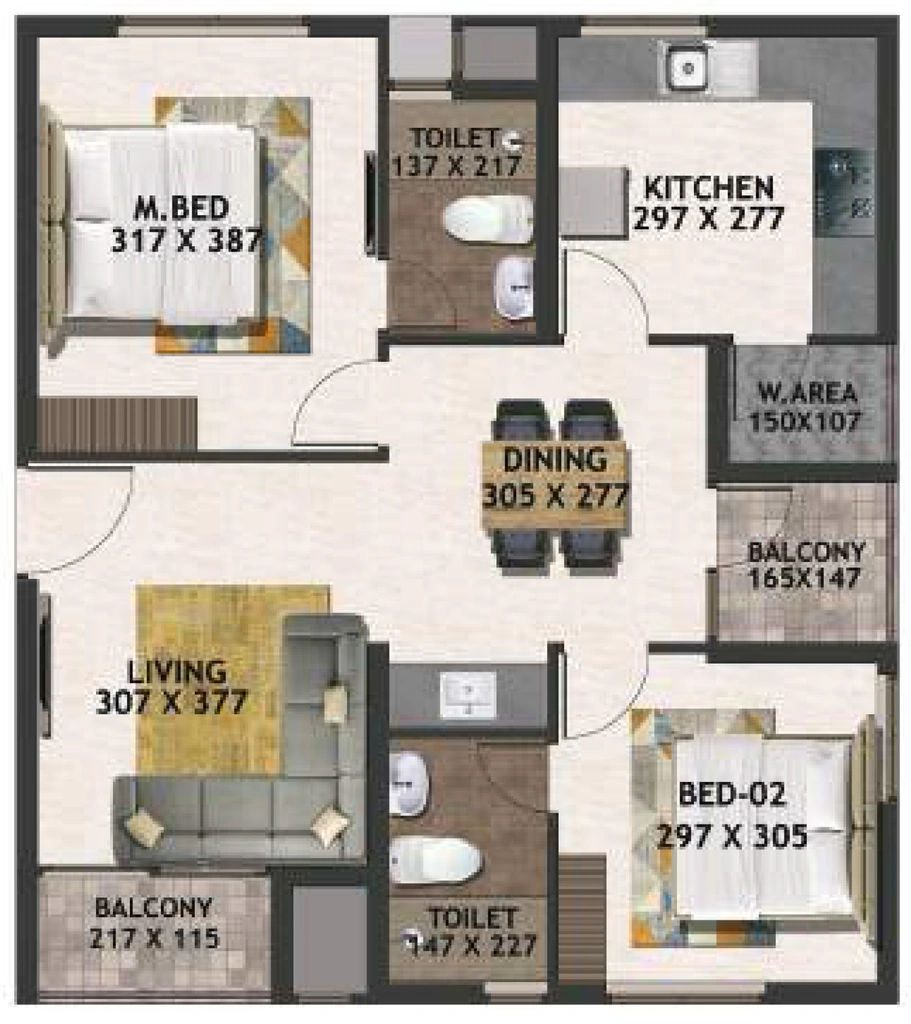 2 BHK Flat in PNR The Grand Rosso in Nalanchira, Thiruvananthapuram - Image 930436