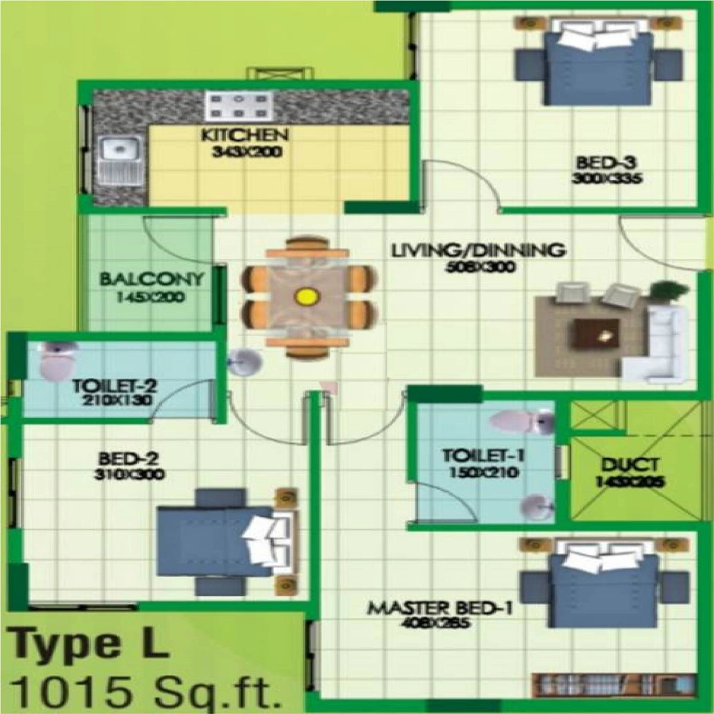 3 BHK Flat in Sowparnika Regal Towers in Peroorkada, Thiruvananthapuram - Image 930428