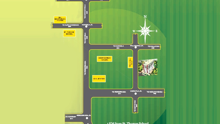 Location of Sowparnika Regal Towers in Peroorkada, Thiruvananthapuram - Image 433355