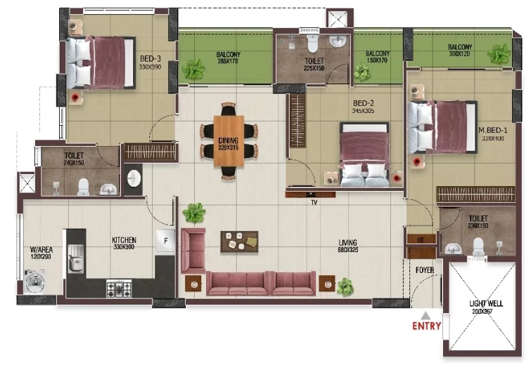 3 BHK Flat in Arcon Altus in Kazhakootam, Thiruvananthapuram - Image 930425