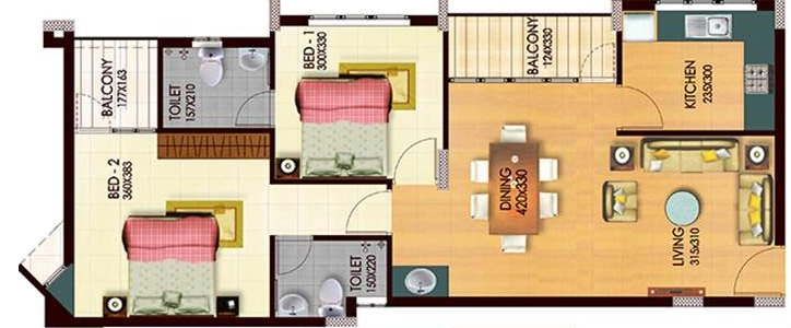 2 BHK Flat in Arcon Enclave in Kuravankonam, Thiruvananthapuram - Image 930420
