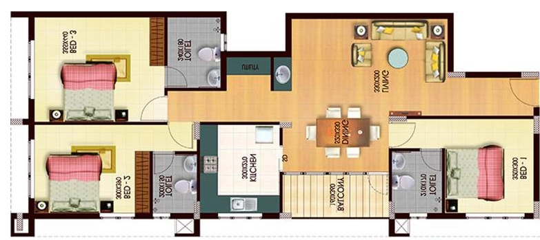 3 BHK Flat in Arcon Enclave in Kuravankonam, Thiruvananthapuram - Image 930422