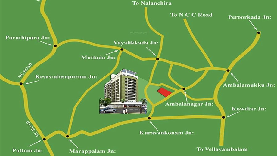 Location of Arcon Enclave in Kuravankonam, Thiruvananthapuram - Image 433336