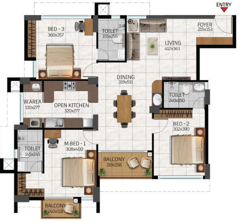 3 BHK Flat in Arcon Opus One in Pattom, Thiruvananthapuram - Image 930456