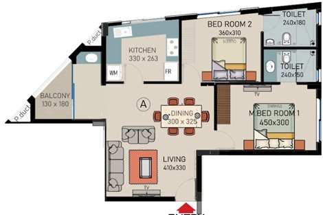 2 BHK Flat in Arcon Pearl in Kuravankonam, Thiruvananthapuram - Image 930451