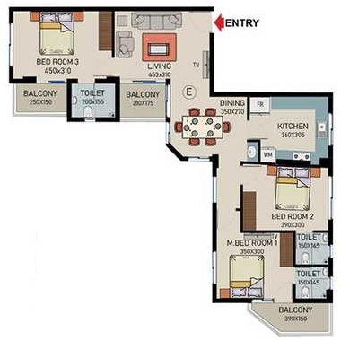 3 BHK Flat in Arcon Pearl in Kuravankonam, Thiruvananthapuram - Image 930453