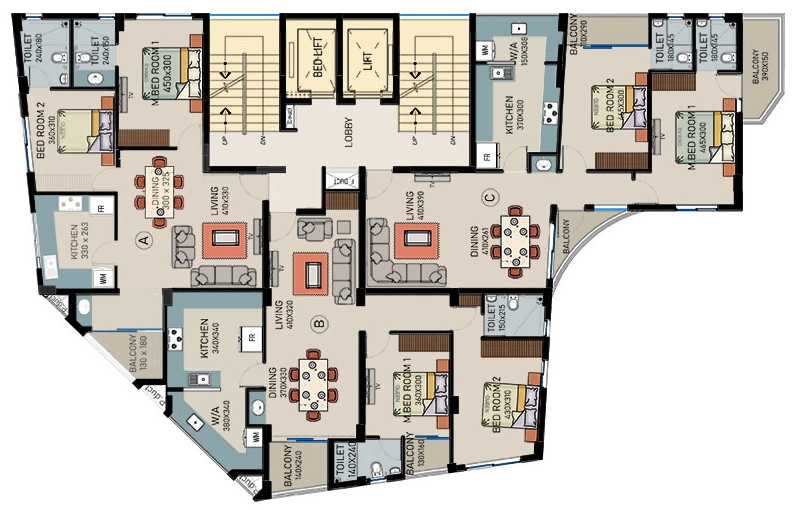 Floor Plan of Arcon Pearl in Kuravankonam, Thiruvananthapuram - Image 433411