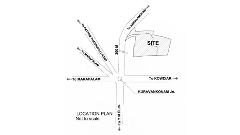 Location of Artech The Address in Kuravankonam, Thiruvananthapuram - Image 433404