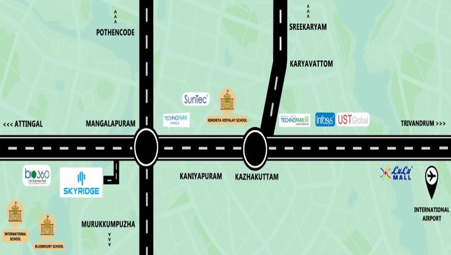 Location of Casa Skyridge in Mangalapuram, Thiruvananthapuram - Image 433391