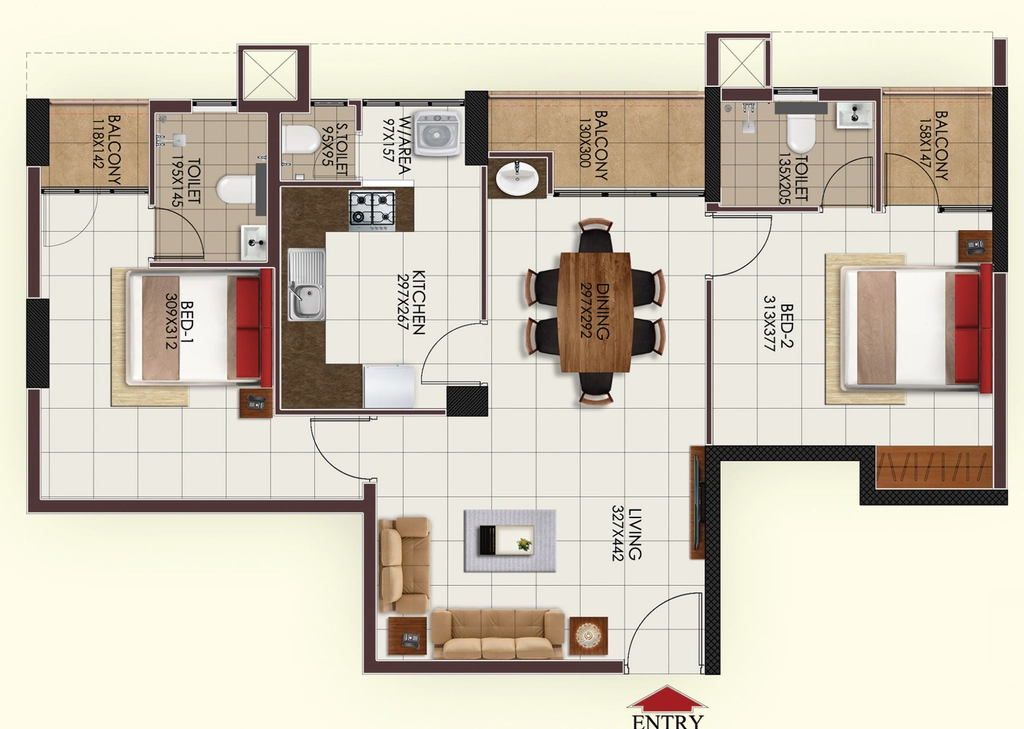 2 BHK Flat in Chothys The Square in Kulathoor, Thiruvananthapuram - Image 930477