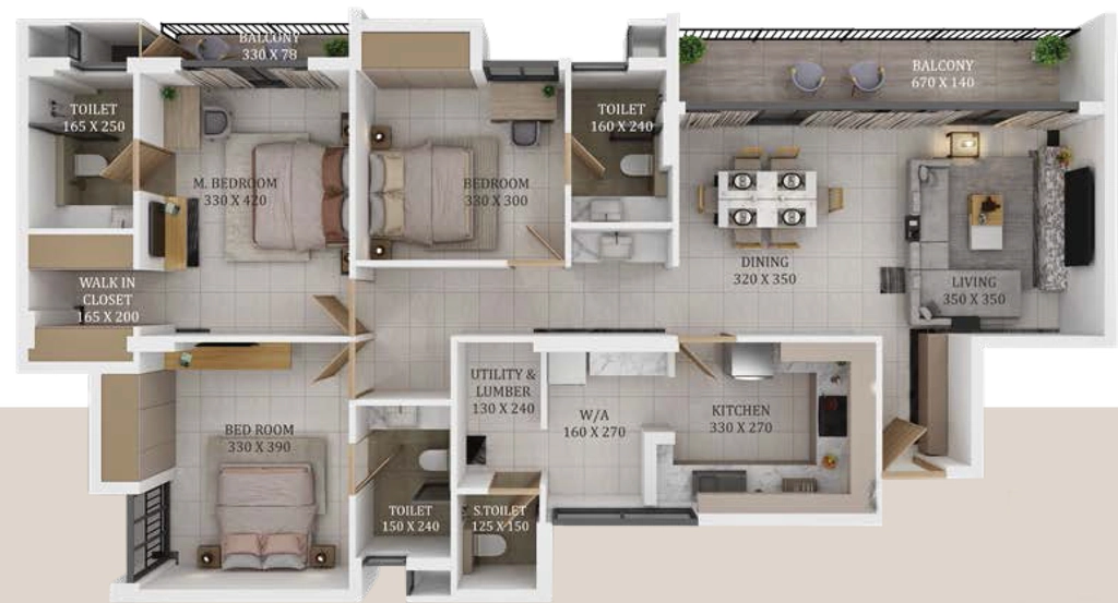 3 BHK Flat in Condor Dahlia in Kuravankonam, Thiruvananthapuram - Image 930472